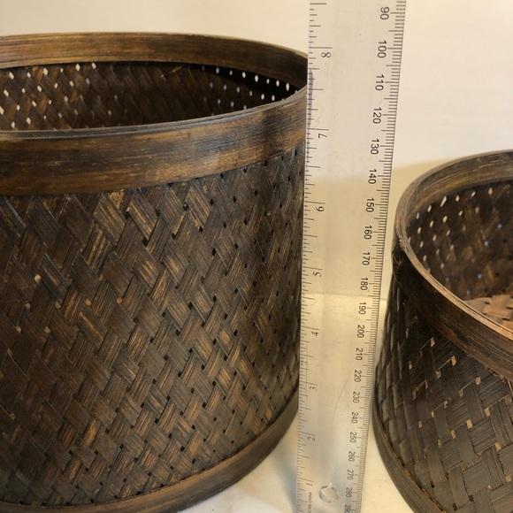 2 Vintage Woven Canisters Containers With Lids - Picture 10 of 16